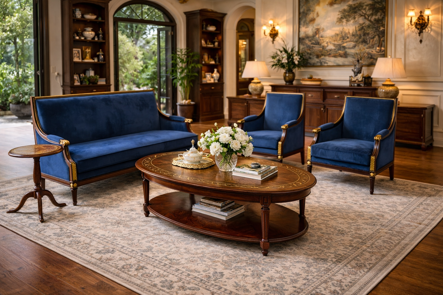 BÀN TRÀ CỔ ĐIỂN LOUIS 16 - HÌNH OVAL